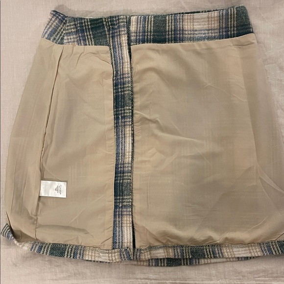 Lulu's Green and Cream Plaid Mini Skirt - Picture 6 of 8